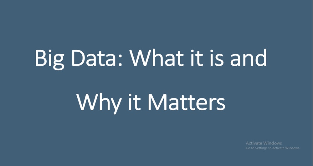 Big Data: What it is and Why it Matters